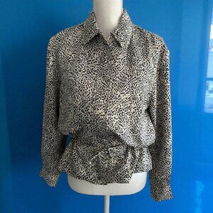 CLUB MONACO Women's Animal Print Tie Waist Jacket Size Medium